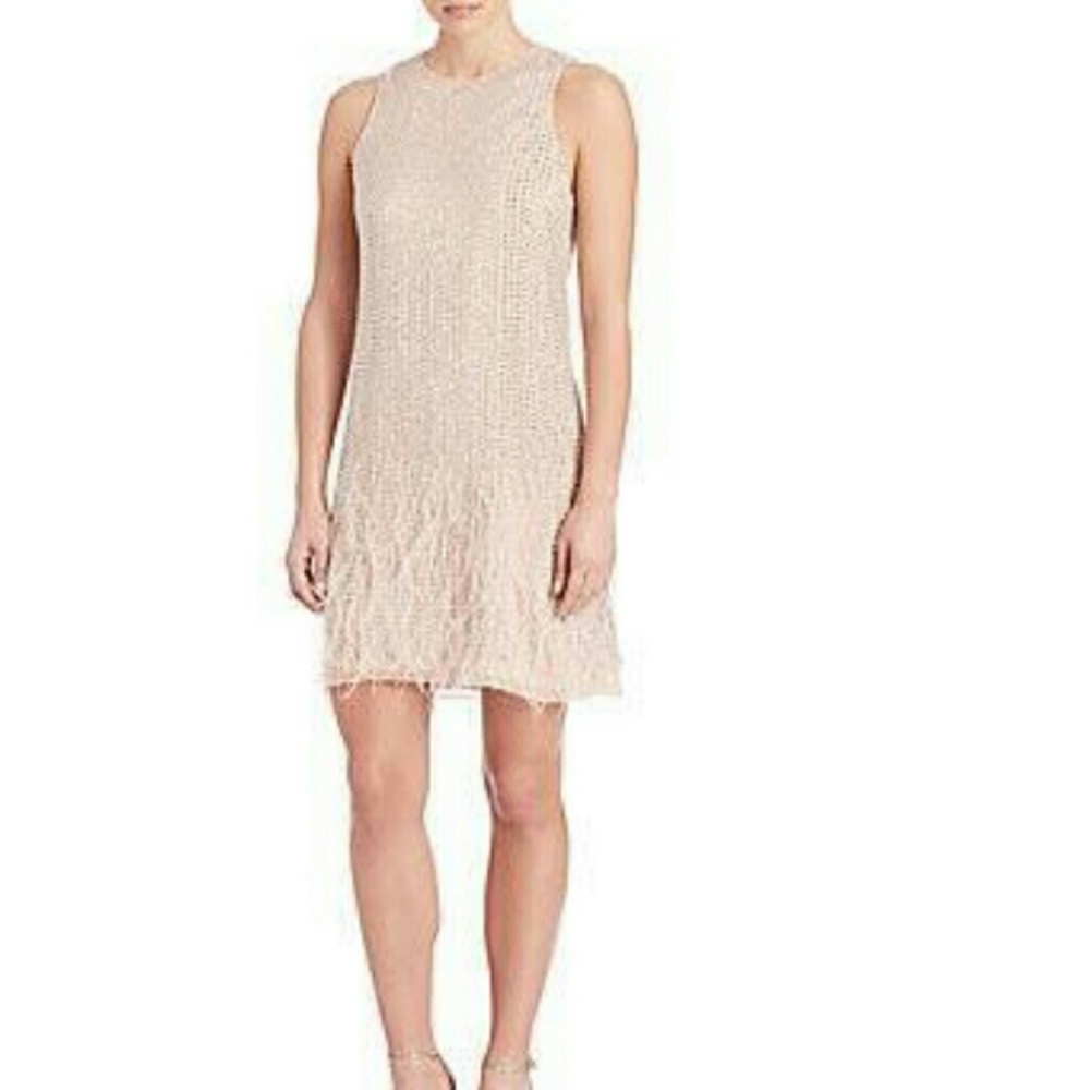 Parker New York Feathered Hem Dress