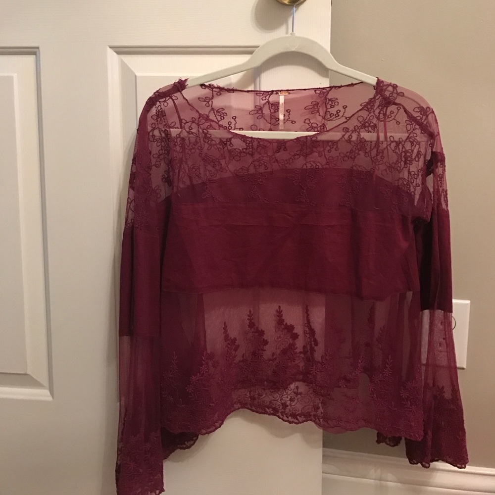 Wine free people blouse!