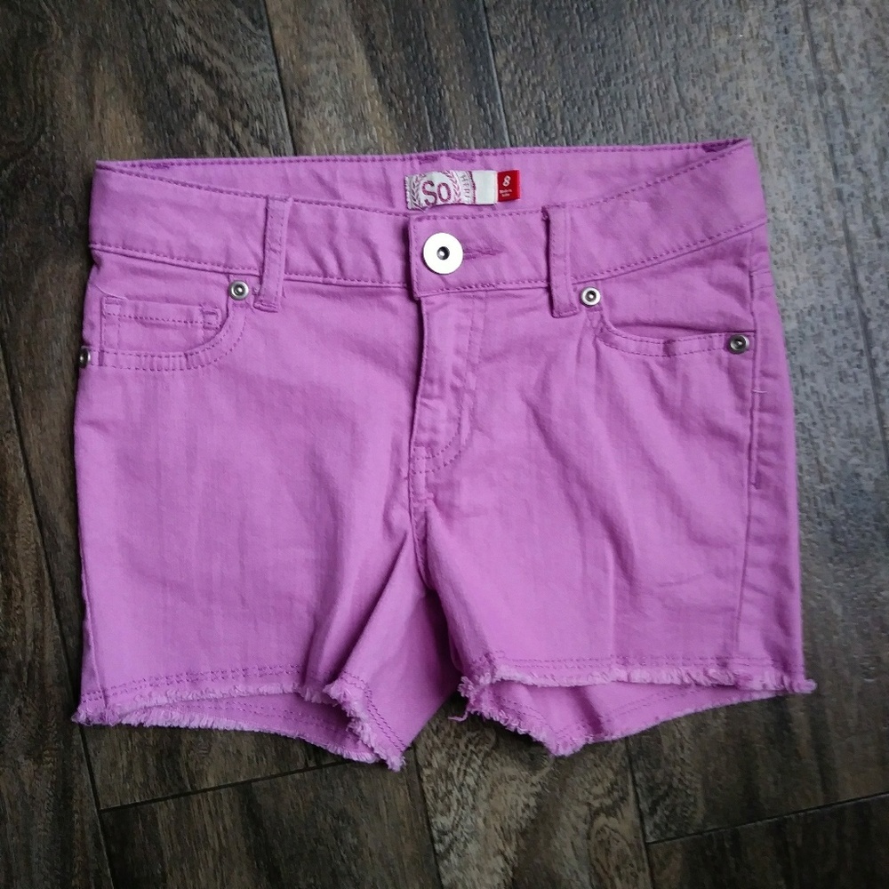 Size 8 SO (Kohls) Purple Denim Shorts NWOT