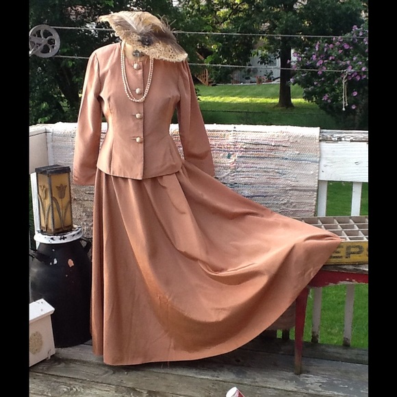 Vtg VICTORIAN Style Riding Skirt & Jacket - Picture 3 of 6