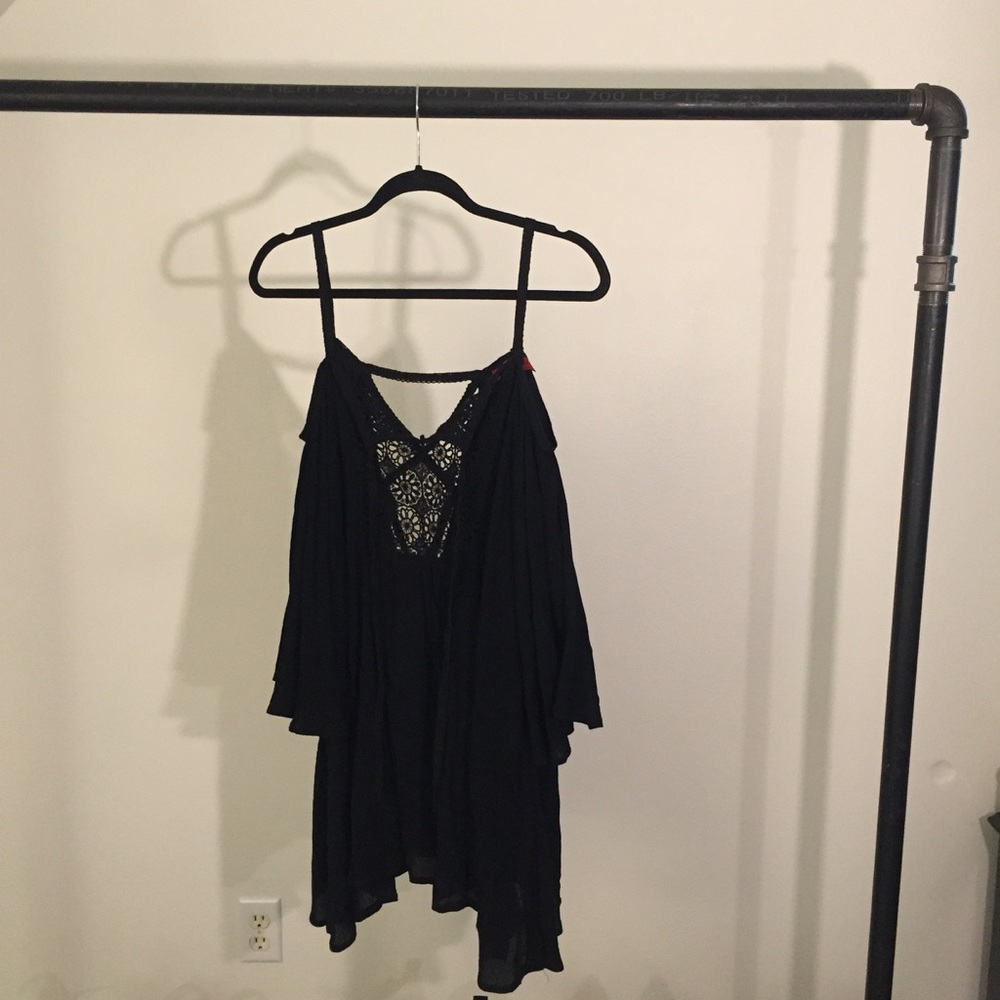 Boho Black Lace Coverup