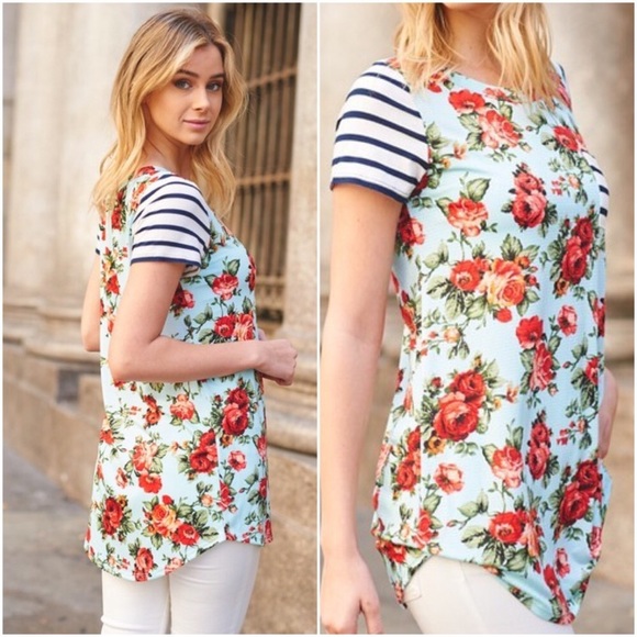 Floral Stripe Top - Picture 2 of 4