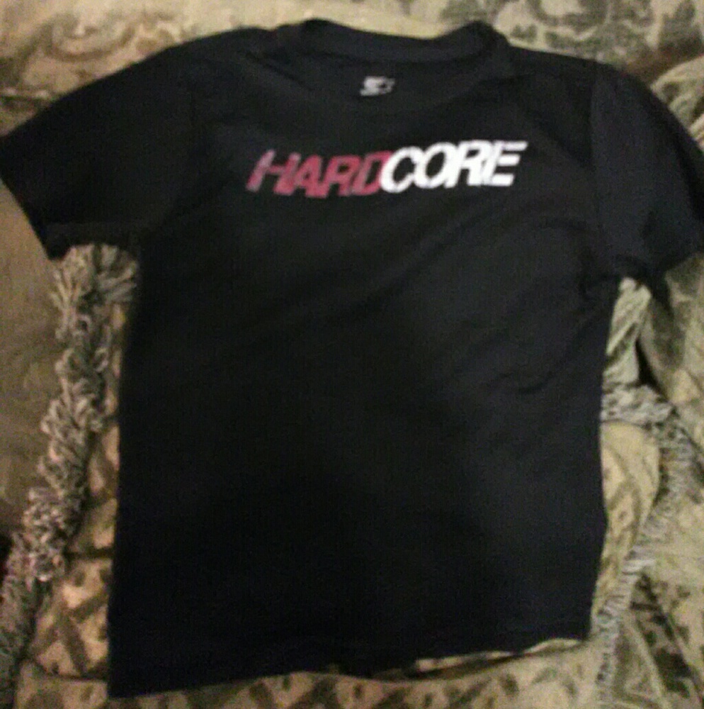 Kids sz m "HARDCORE" MOISTURE WICKING TEE STARTER