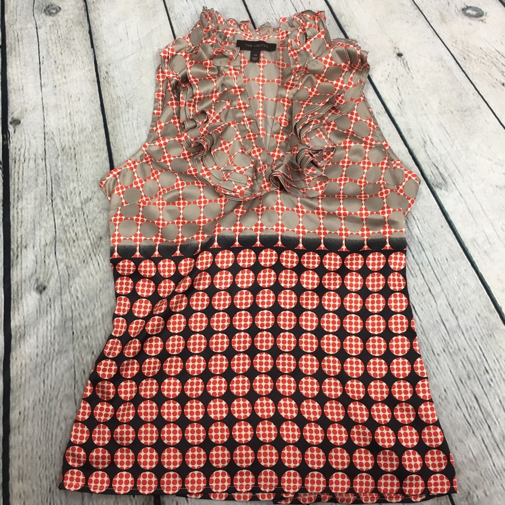 XS The Limited Career Blouse Ruffles Sleeveless