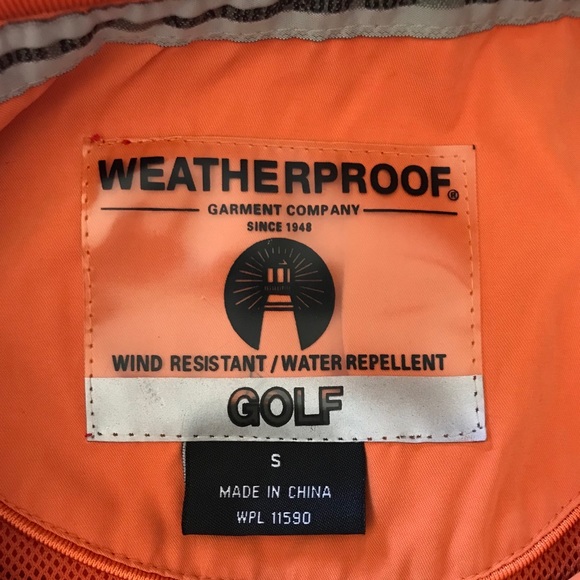 Weatherproof orange golf jacket - Picture 3 of 3
