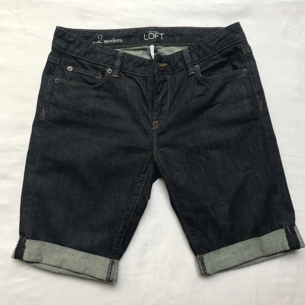 LOFT cropped denim shorts, 9" inseam