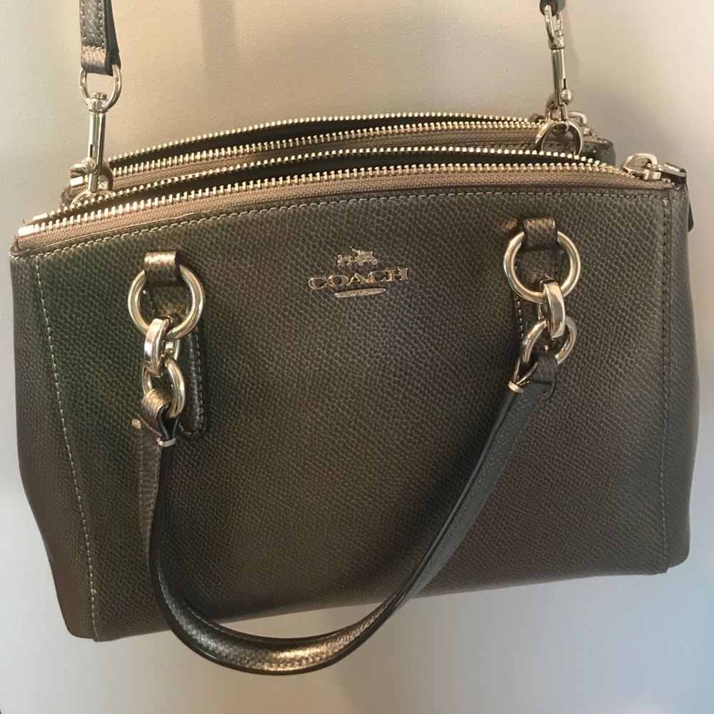 Dark silver/charcoal Coach purse