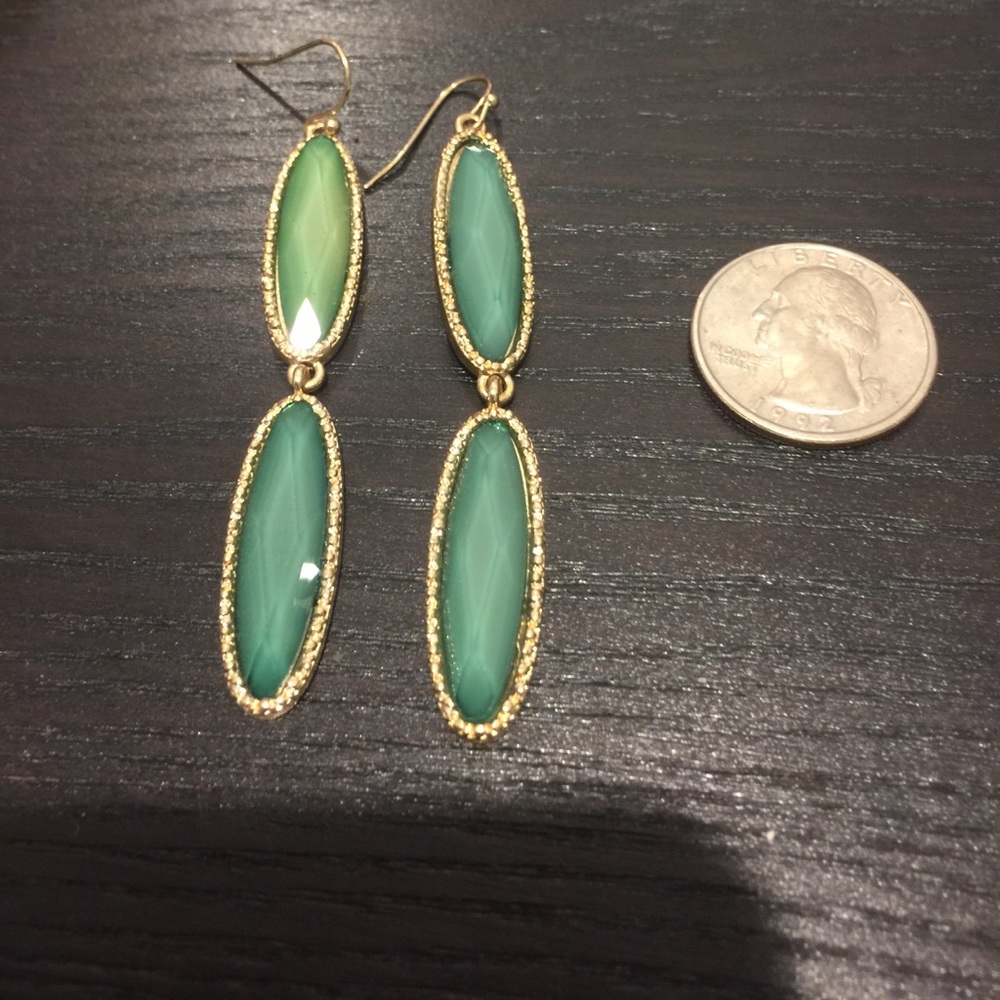 Green dangle earrings