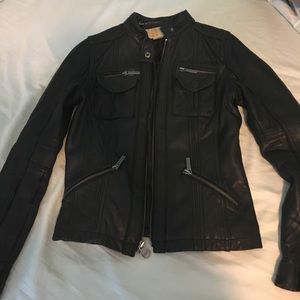 Black motorcycle jacket by Michael Kors