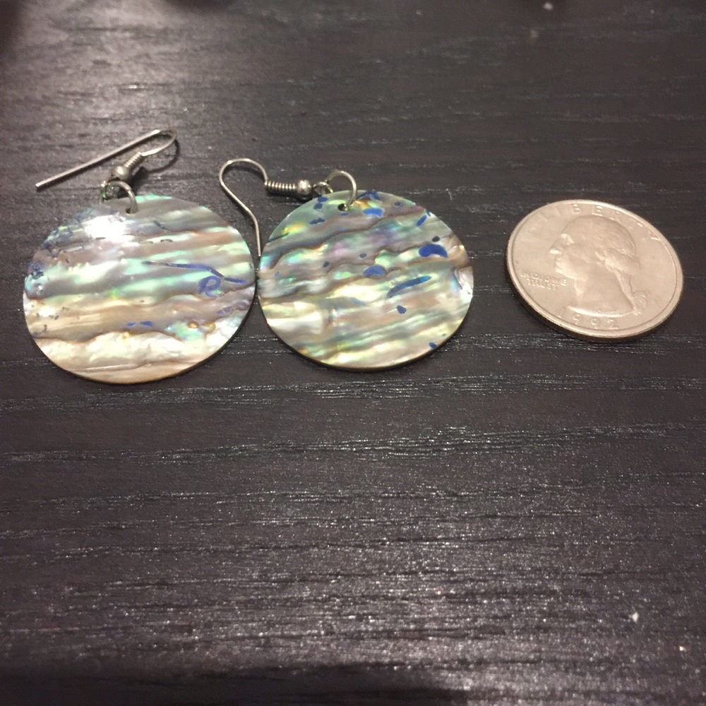 Abalone disc earrings