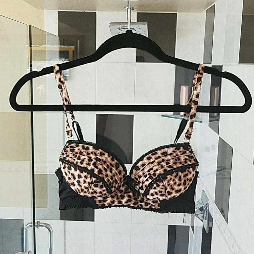 Kensie Talk Pretty To Me Leopard Bustier Bra 32B
