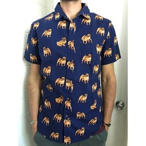 Slim-fit Pug Print S/S Button-down