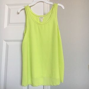 H&M Neon scalloped blouse