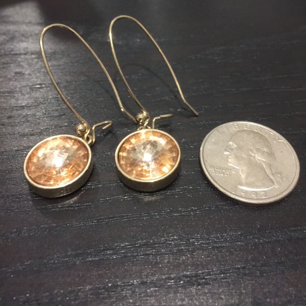 Amber colored sparkle earrings