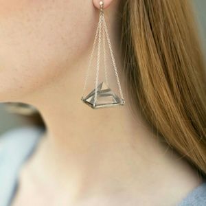 Silver volcano earrings by Unearthen