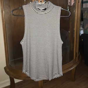 Knot Sisters Black & White high collar tank!