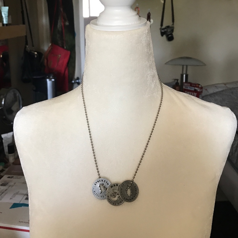 Cute boho Blessing ring necklace