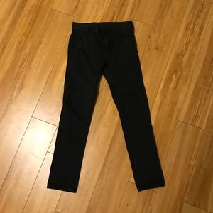 Armani Exchange: Zipper Pocket Black Slim Jeans