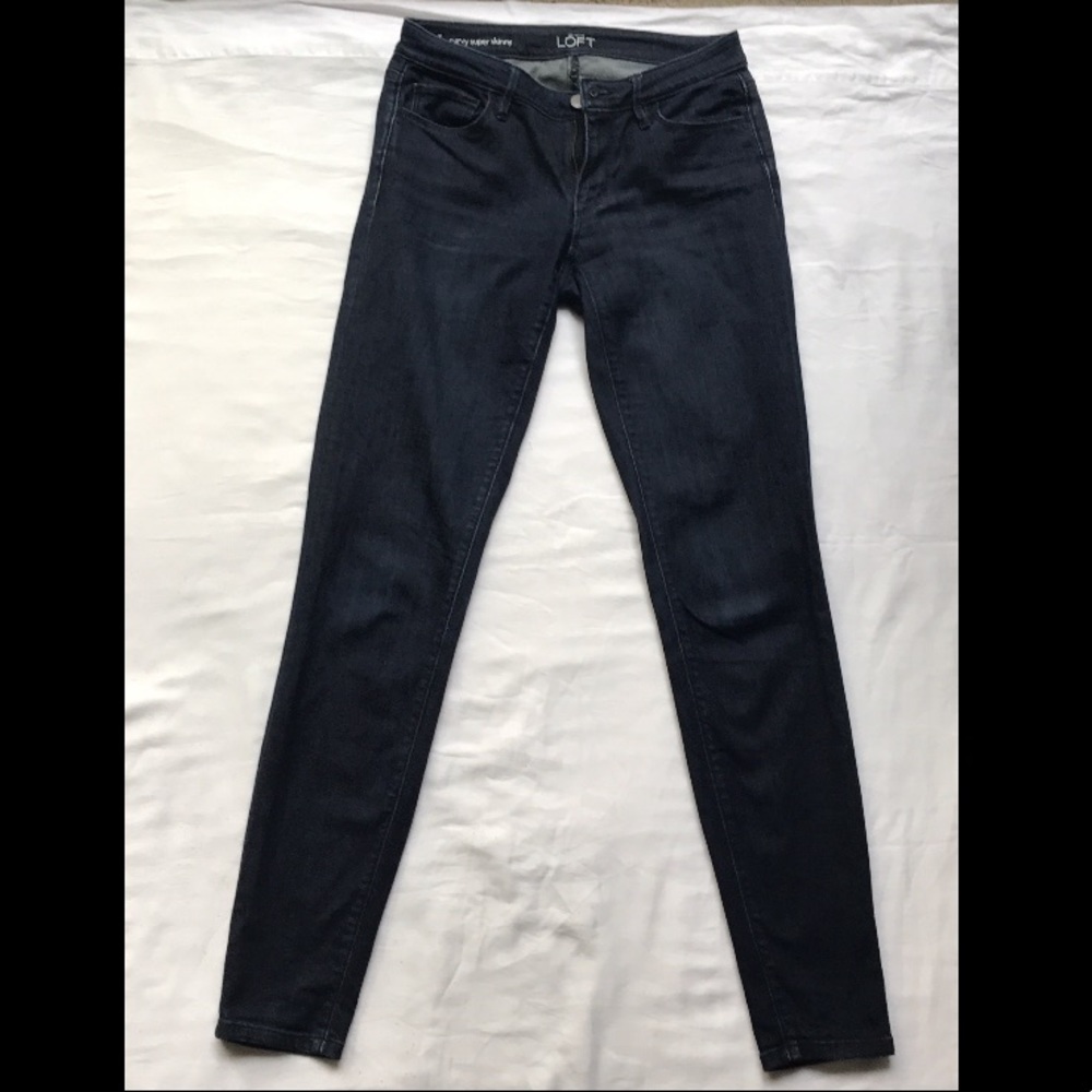 LOFT dark wash super skinny jeans