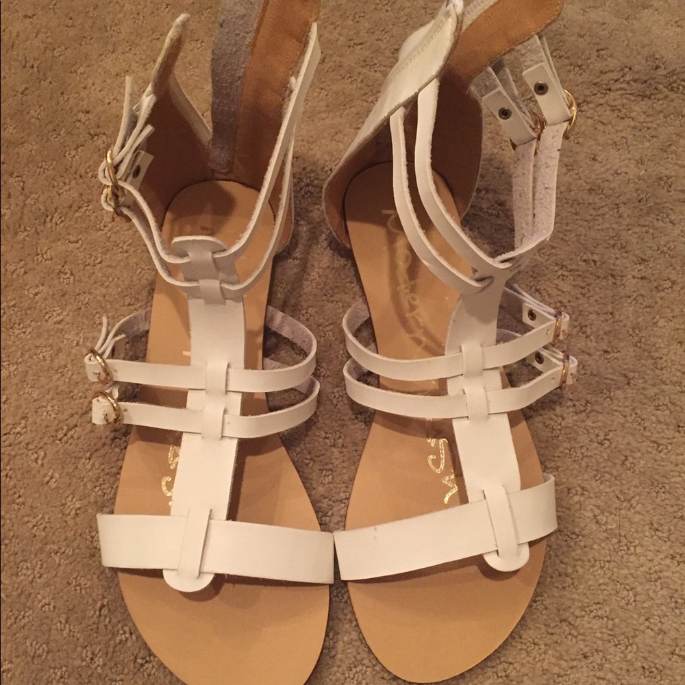 White sandals