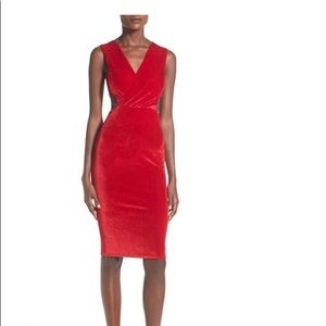 Red Velvet dress by Misguided