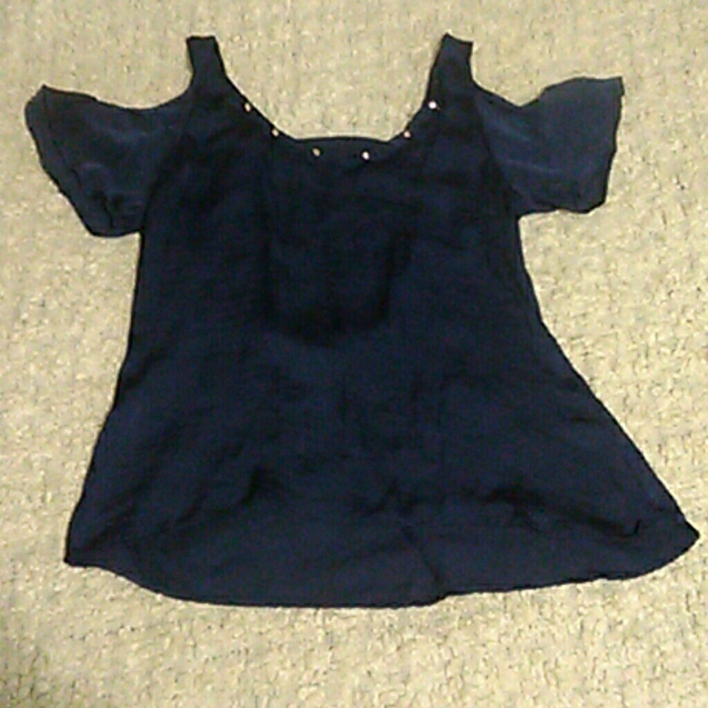 Navy studded off the shoulder top