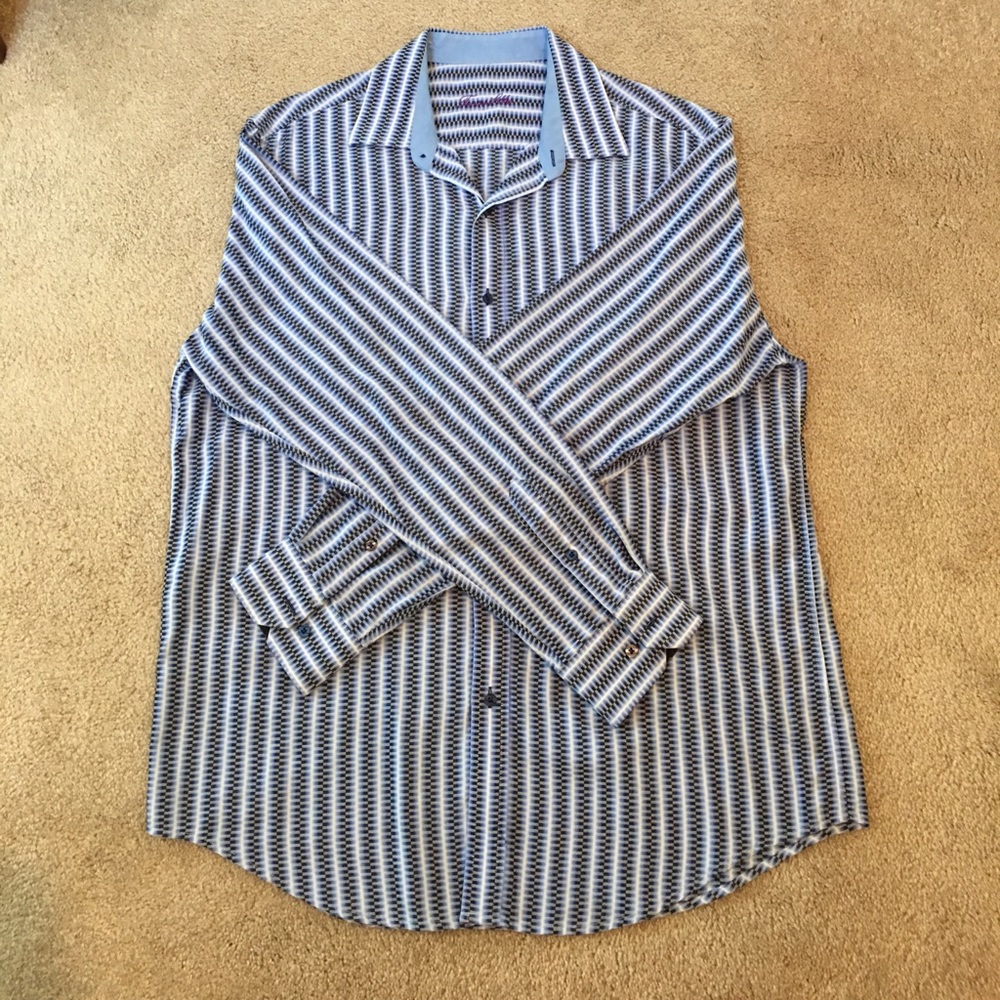 A lightly worn dress shirt by the brand Tasso Elba