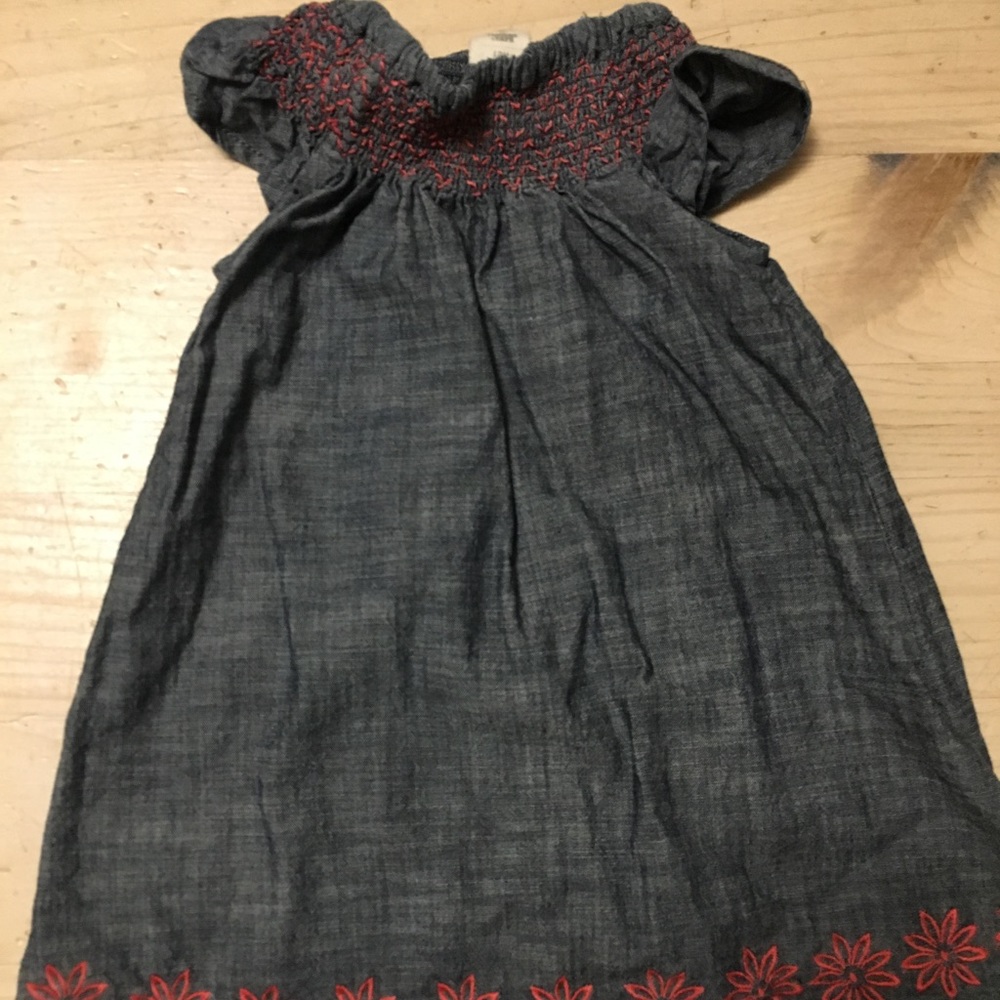 Tucker + Tate dark blue denim smocked dress