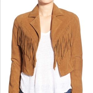 PAIGE DARLENE SADDLE BROWN LEATHER JACKET SZ S