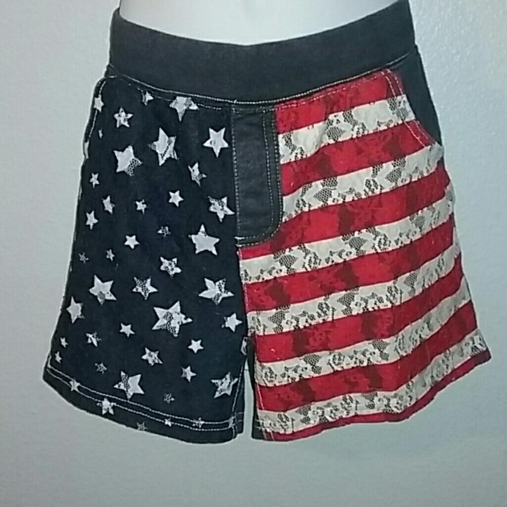 Girls Patriotic American flag shorts