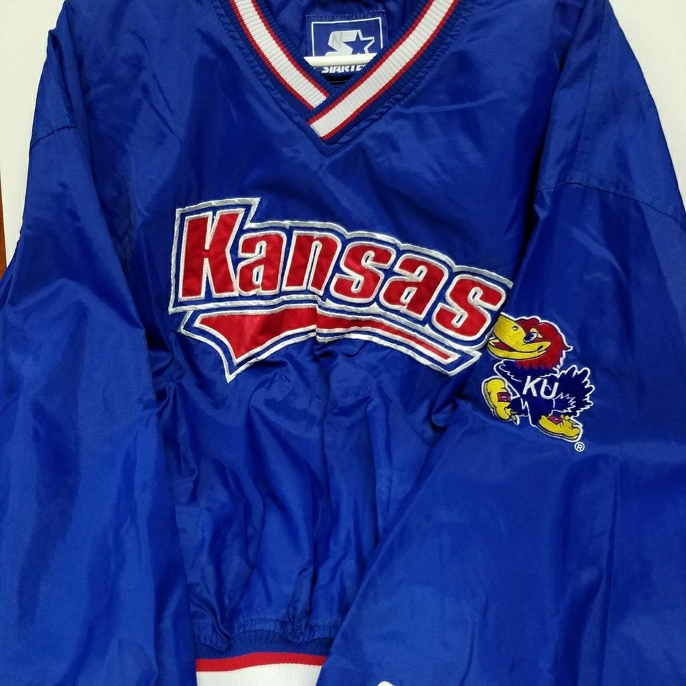 Kansas Jayhawks v-neck windbreaker