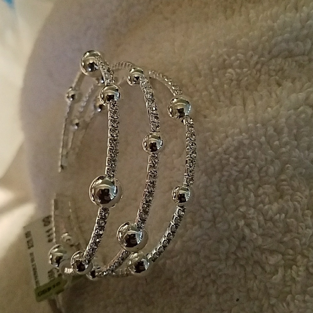 Nwt Crystal and silver cuff bracelet