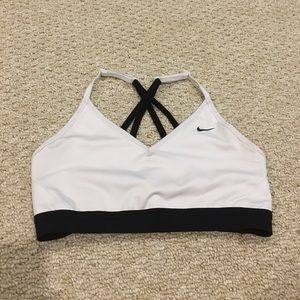 Nike pro Indy double strap sports bra blank/white