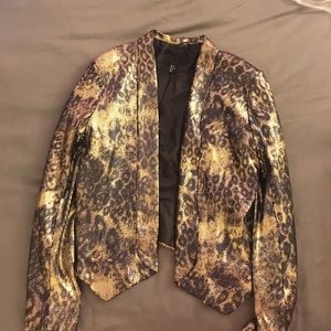 Gold and black sequin blazer