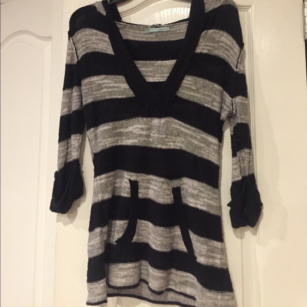 Striped hooded Maurice's sweater