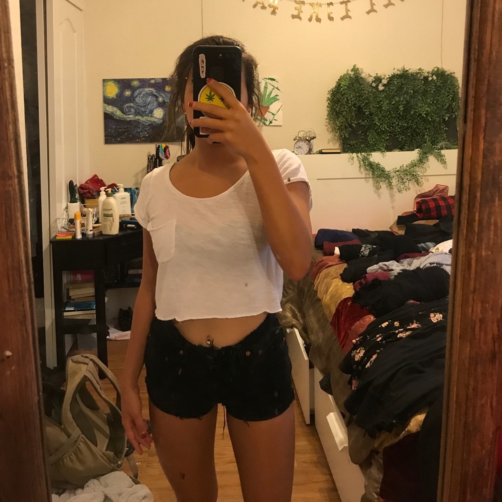 White crop top