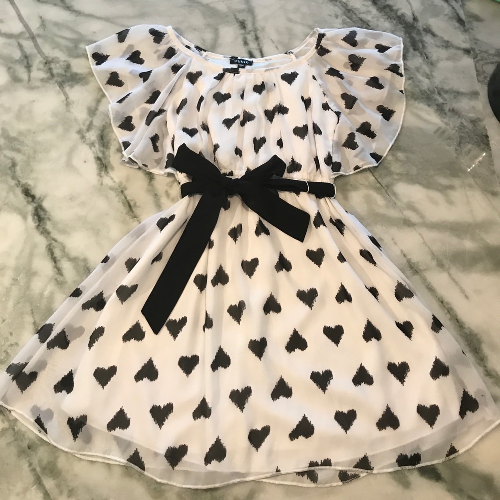 Black and white heart dress