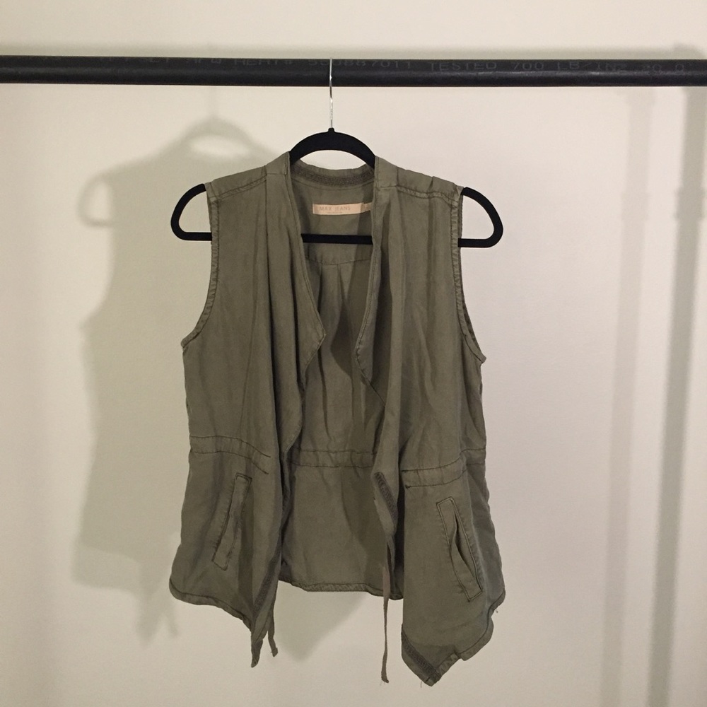 Army Green Max Jeans Vest