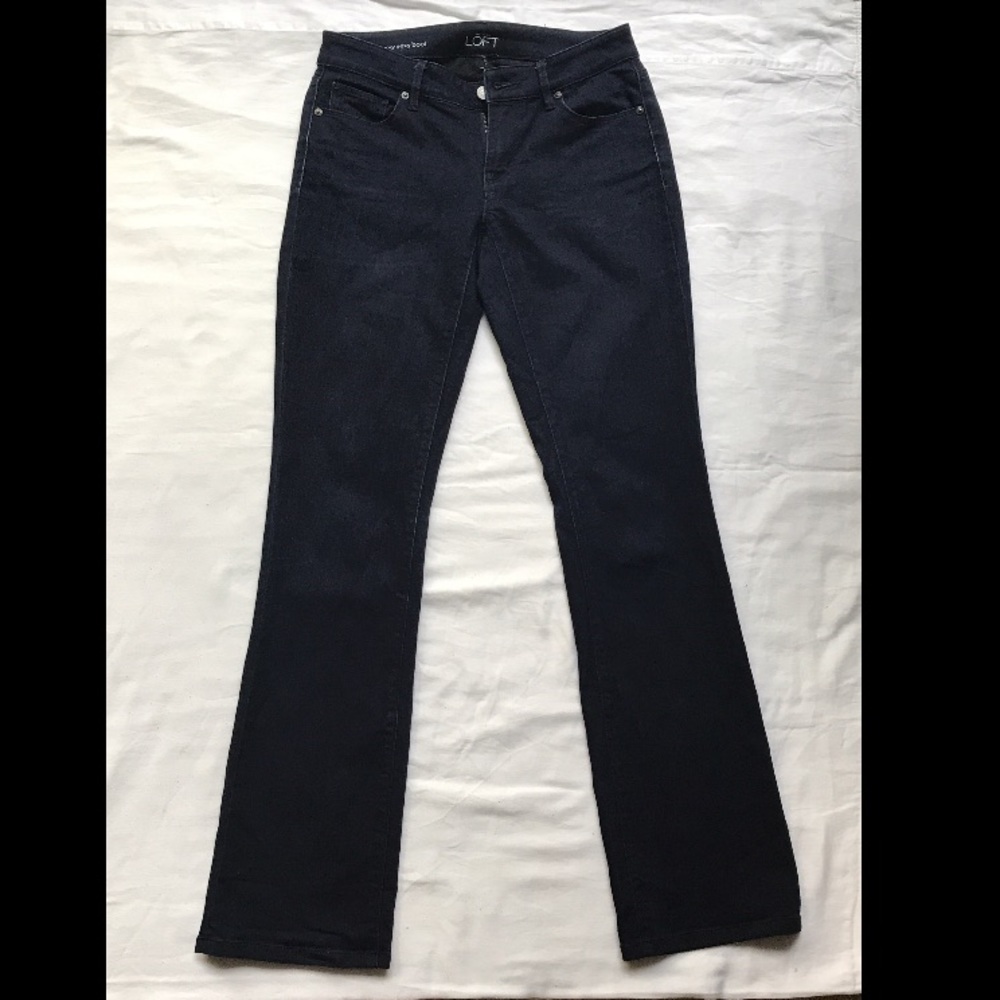 LOFT dark wash curvy boot cut jeans