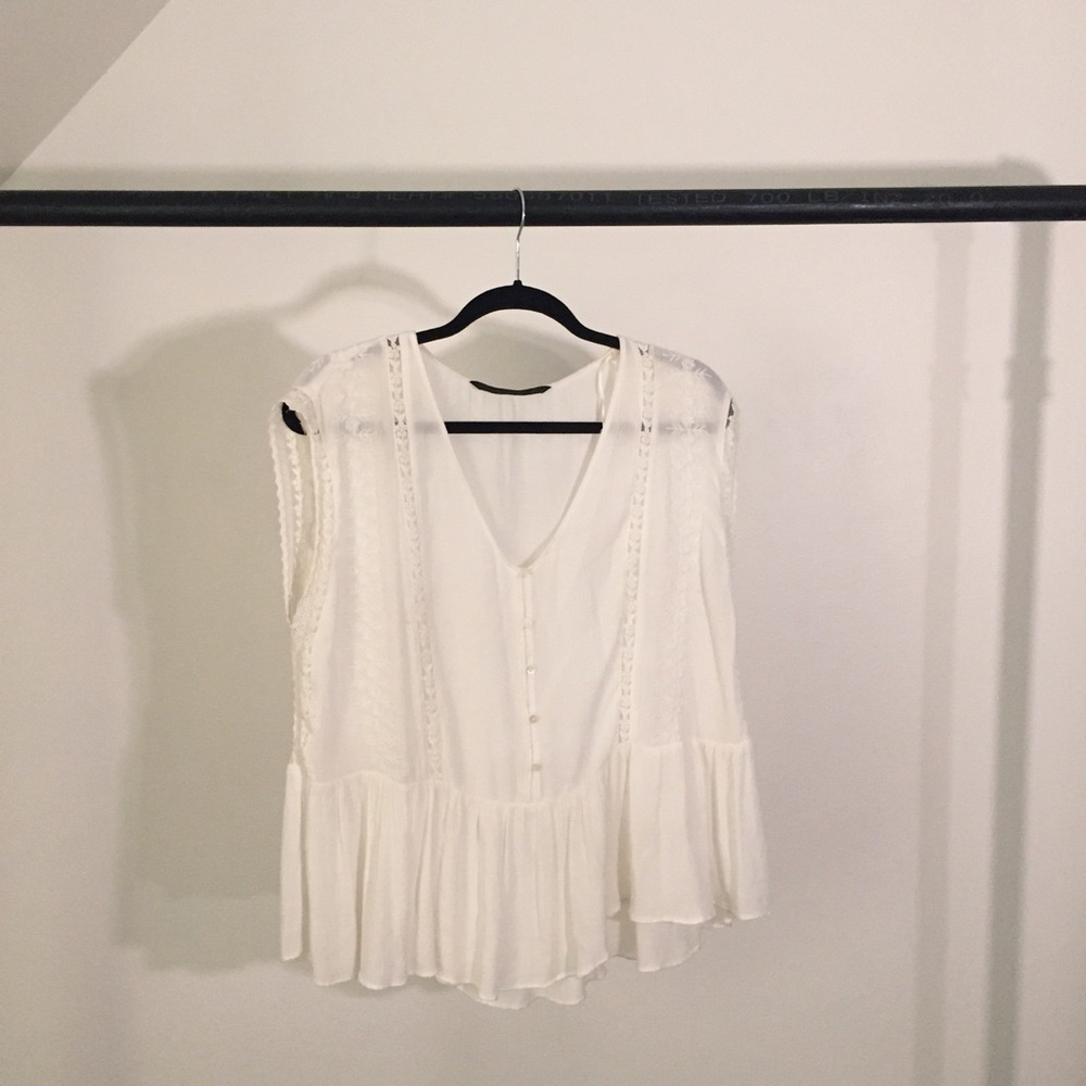 Zara Cream Lace Top