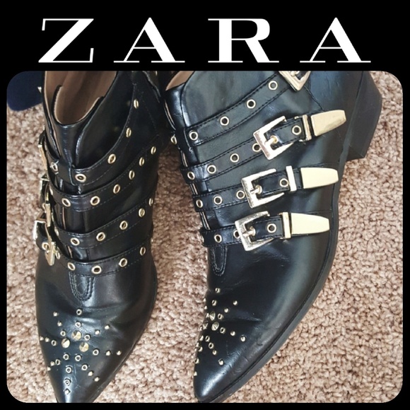 Zara Shoes - ZARA Studded Black Ankle Booties STUNNING!!!