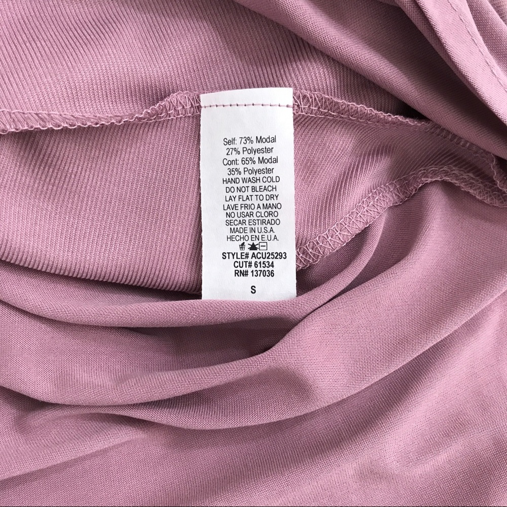 Blush Mauve Pink Cupro Jersey Mixed rib top NWT - Picture 7 of 8