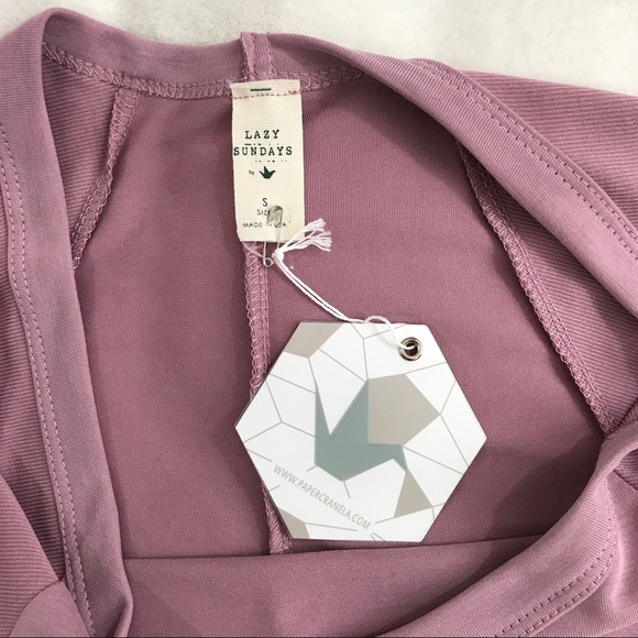 Blush Mauve Pink Cupro Jersey Mixed rib top NWT - Picture 6 of 8