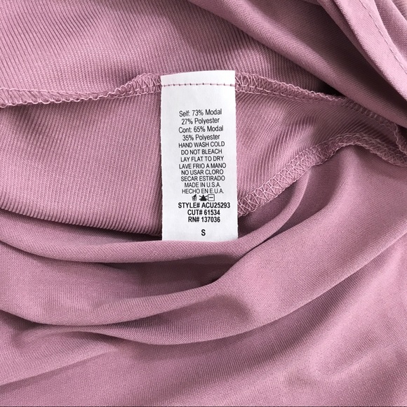 Blush Mauve Pink Cupro Jersey Mixed rib top NWT - Picture 7 of 8