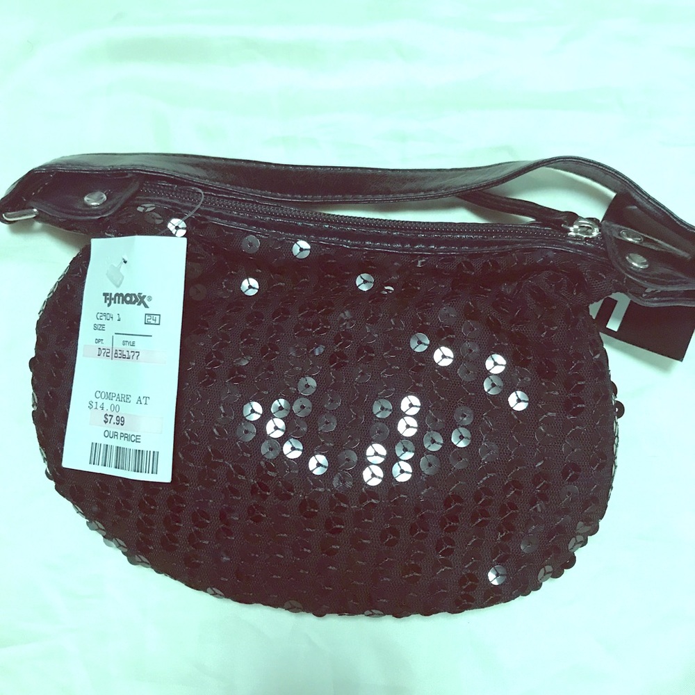 Girls black Sequence bag