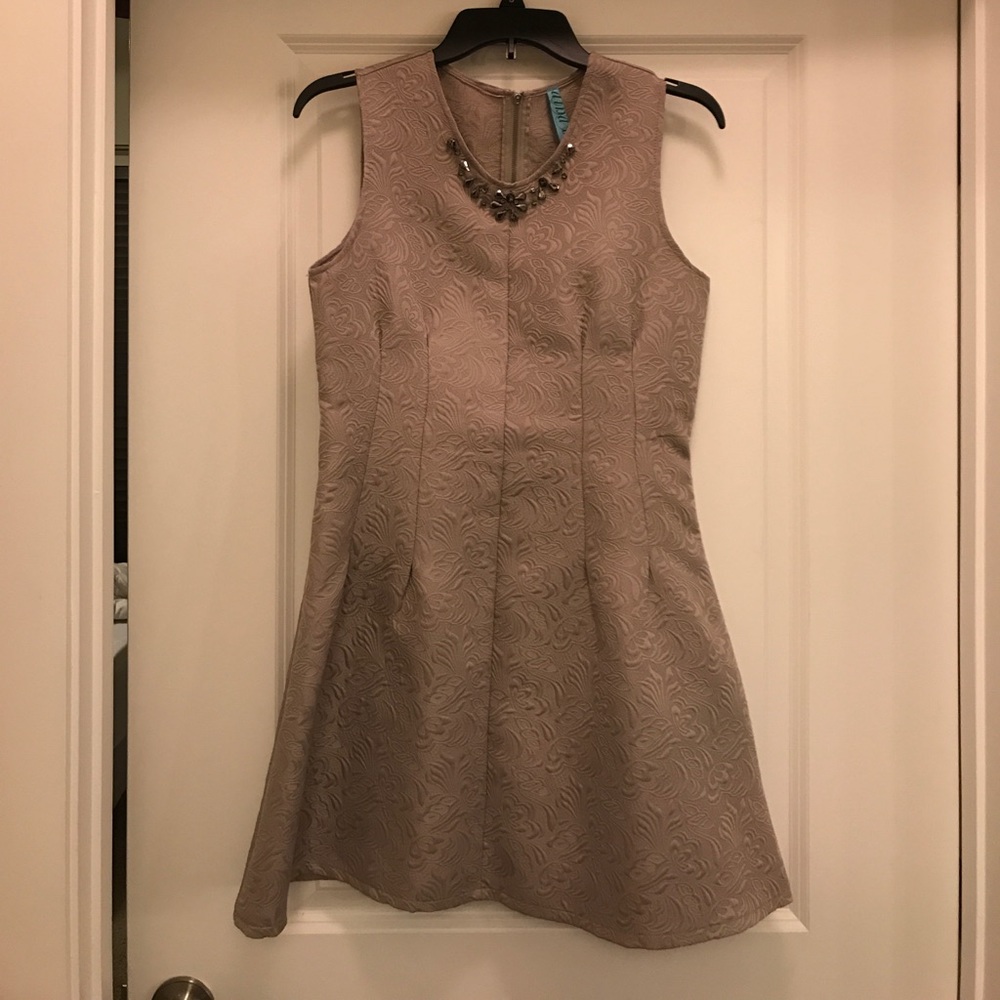 Francesca's Gray Pleated Dress