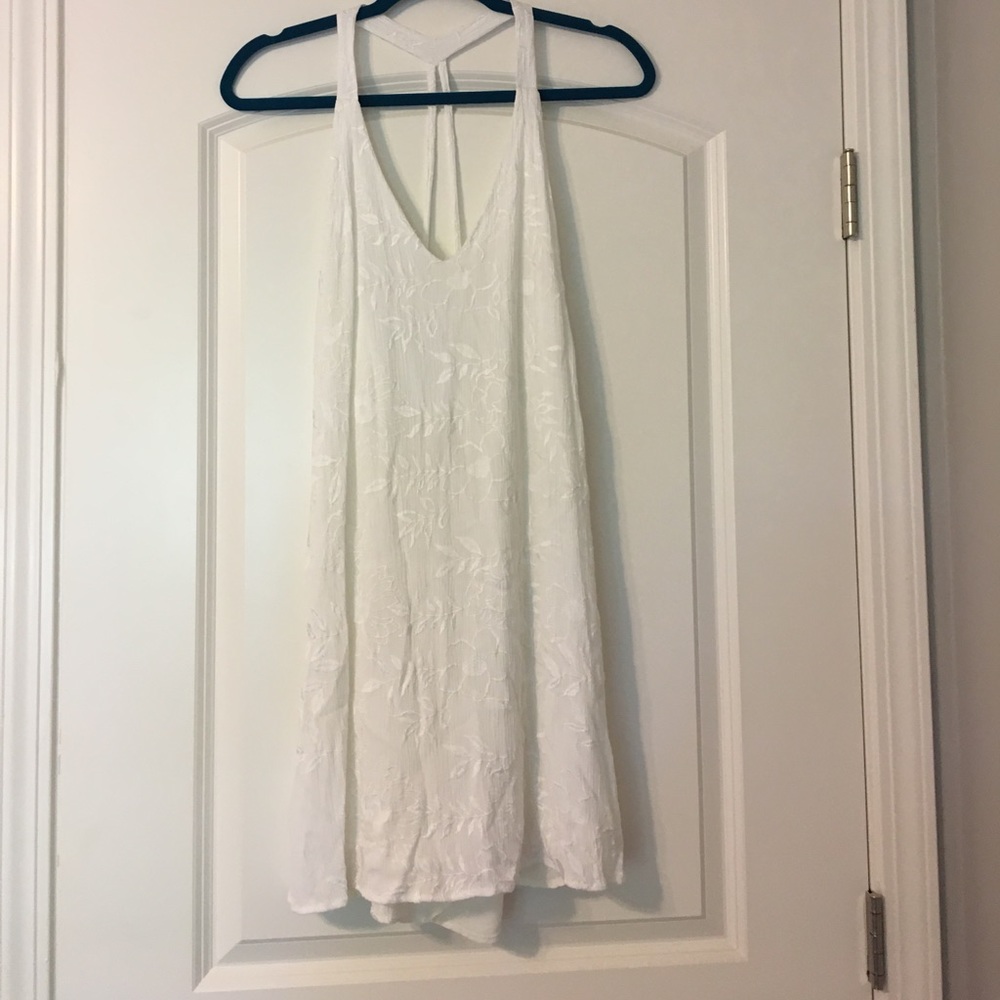 White embroidered flower dress
