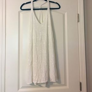 White embroidered flower dress