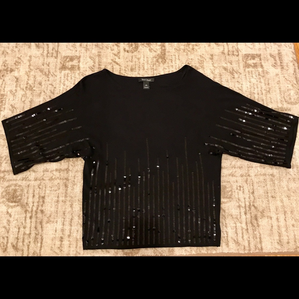White House Black Market black sequin sweater