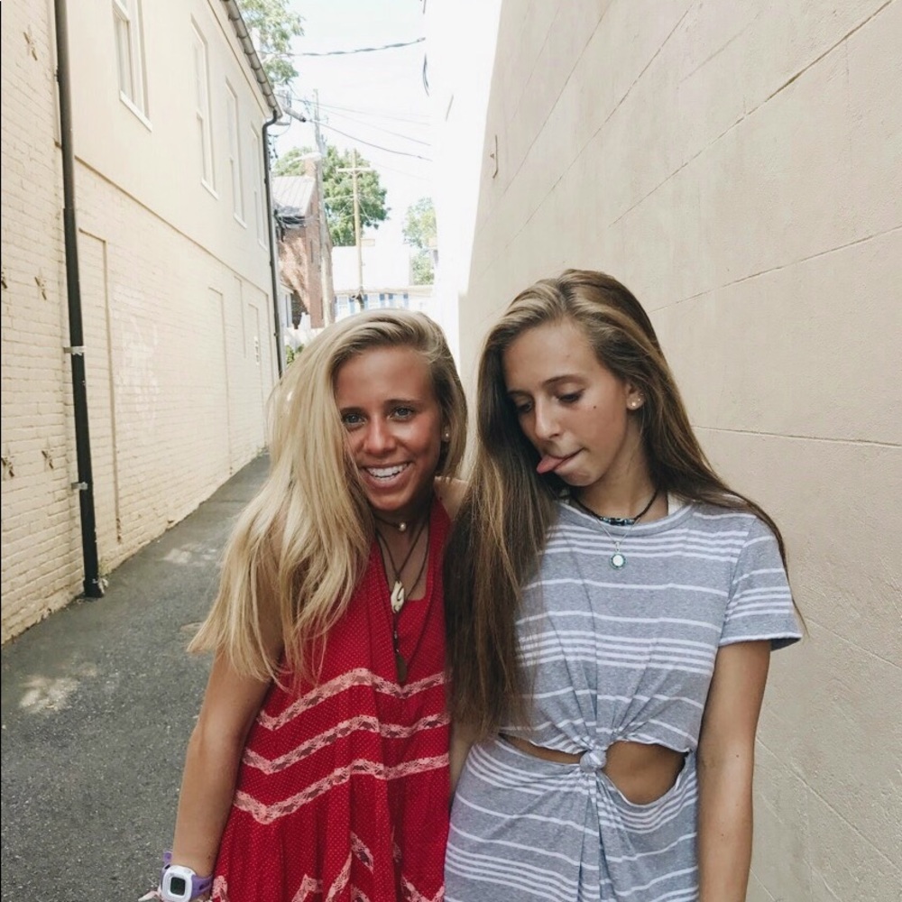 Red free people trapeze dress